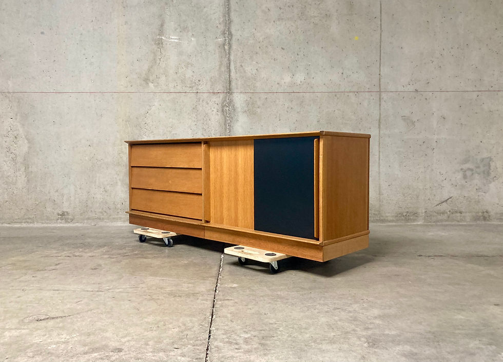 Enfilade chêne doré meuble Oscar vintage années 60