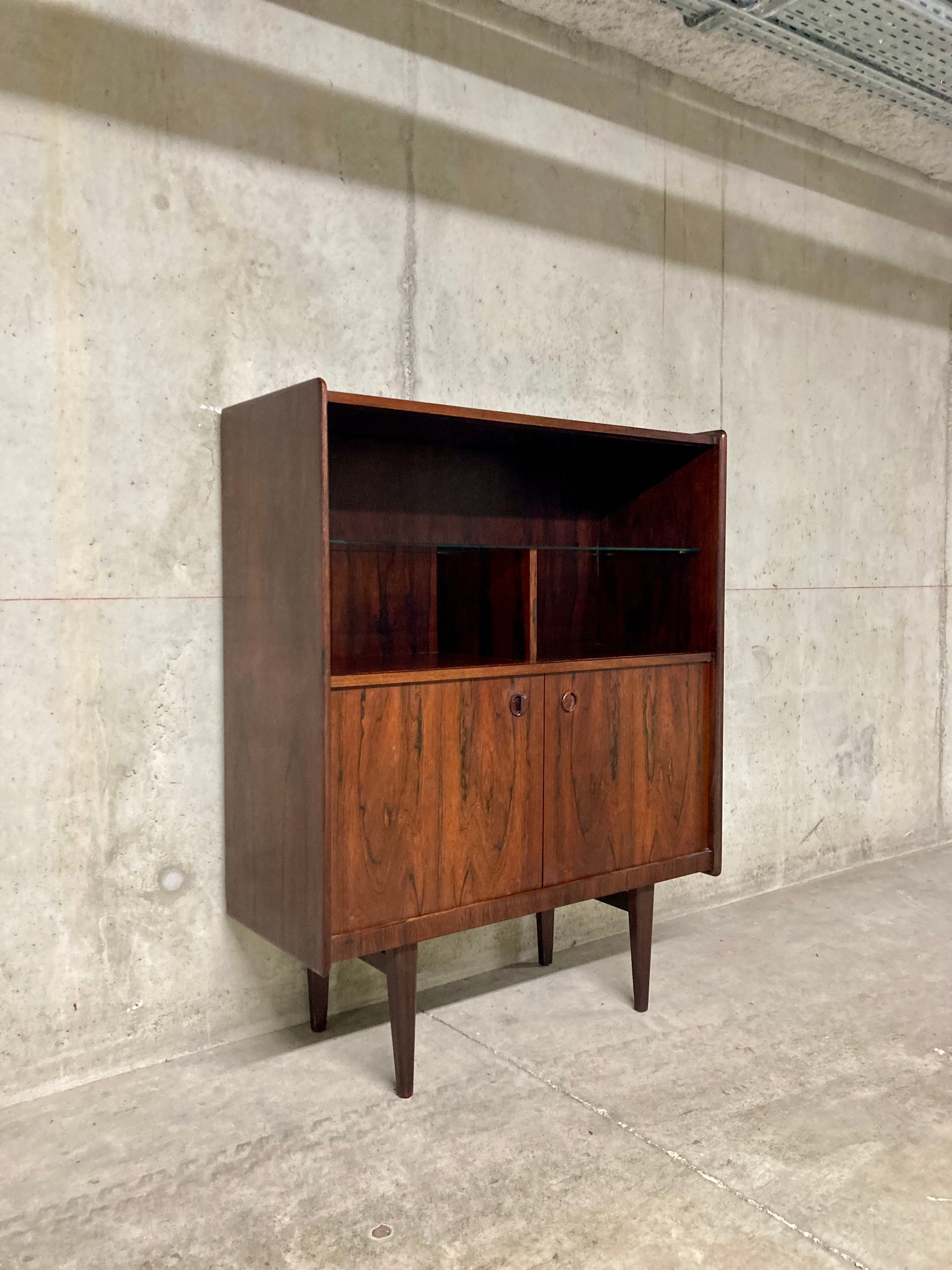 Buffet vitrine scandinave palissandre vintage années 60