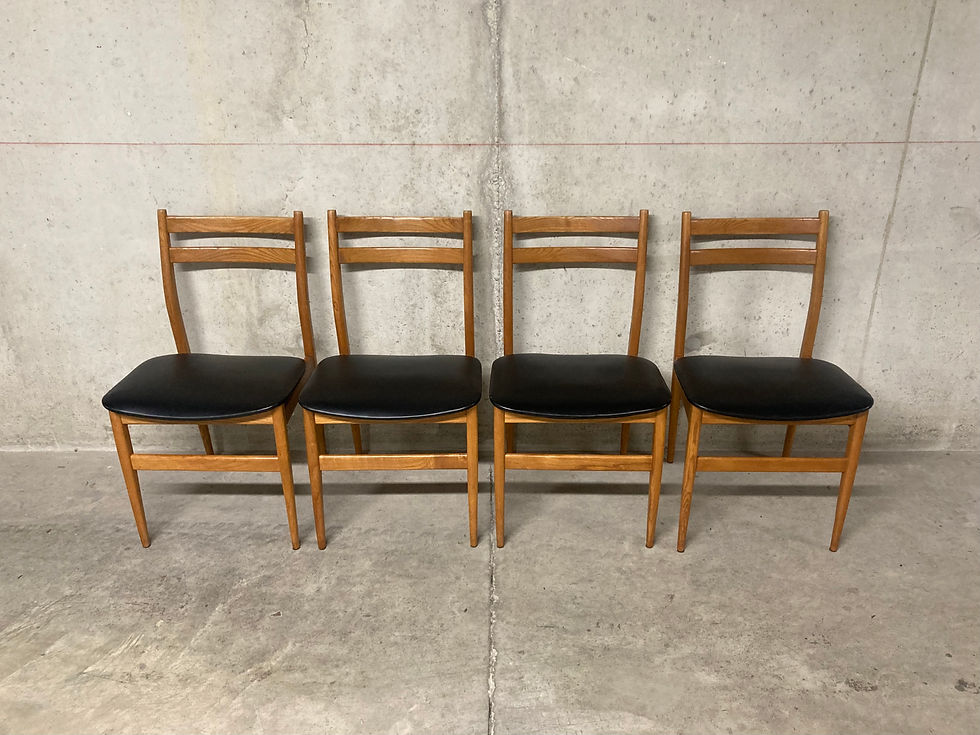 Miniature : Lot de 4 chaises scandinaves vintage années 60