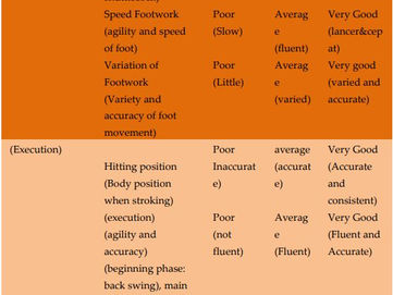 Using performance profiling to help badminton player improve confidence