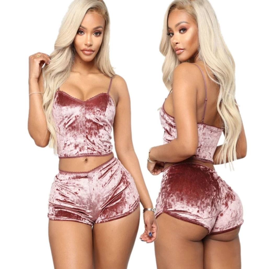 Sexy Velvet Lingerie Pajamas
