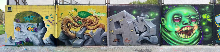 Graffitis and murals by Dani Sánchez aka Seda.