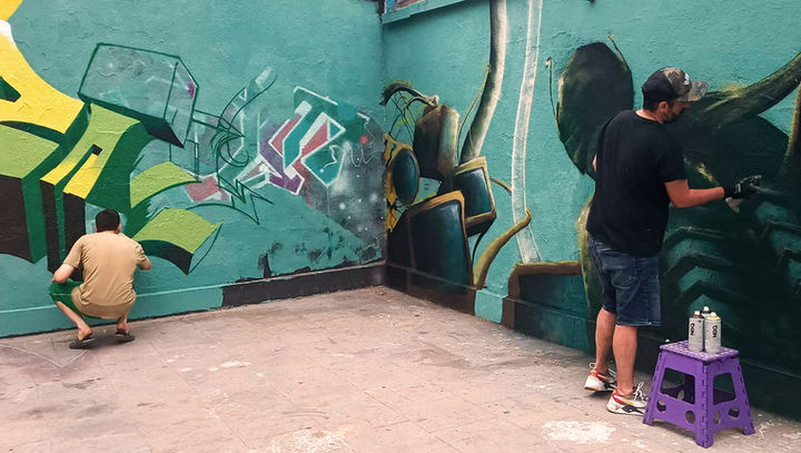 Graffitis and murals by Dani Sánchez aka Seda.
