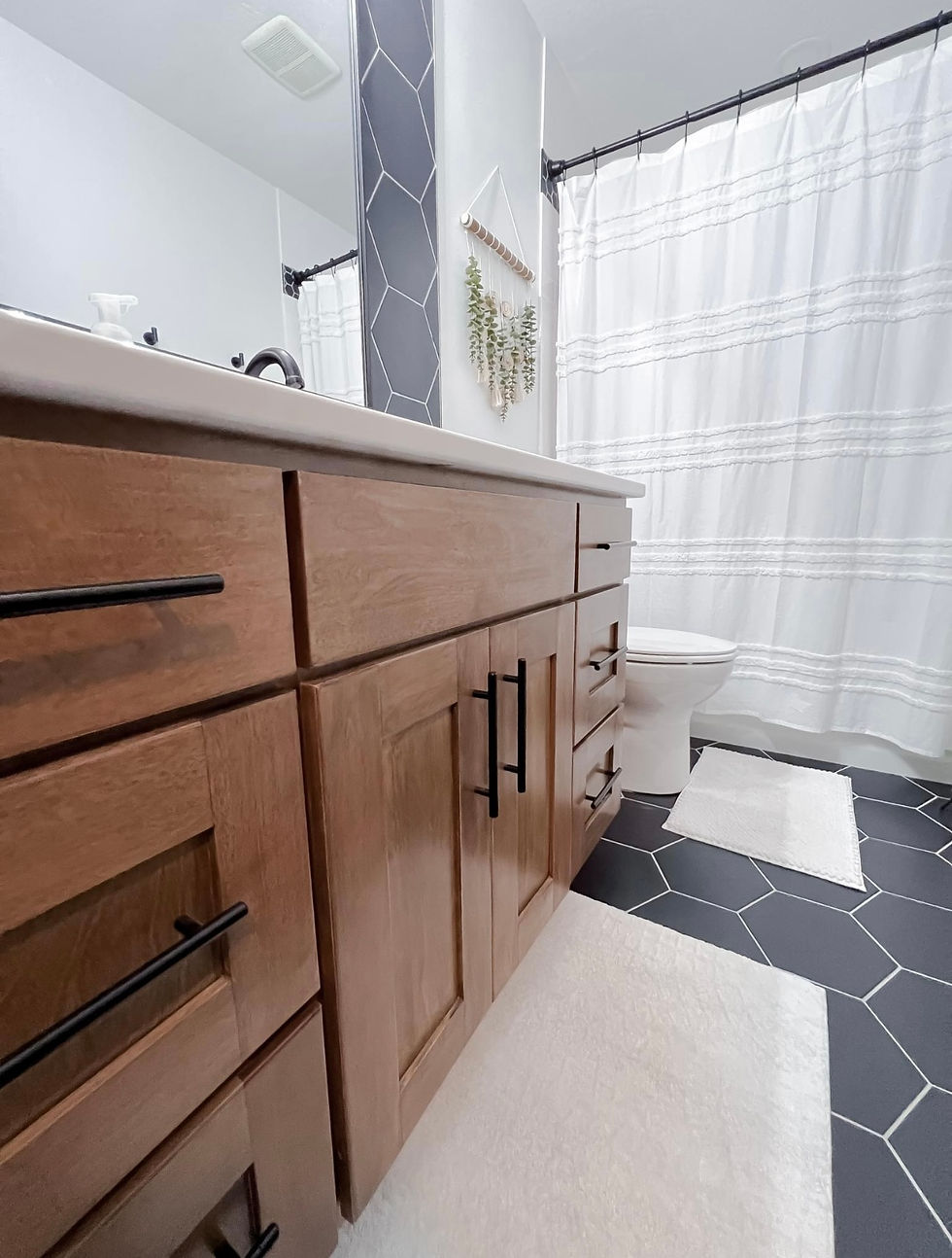 Local cabinet maker close up view of vanity cabinet