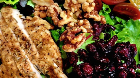 Cranberry Walnut Salad with Air Fried Chicken Breast