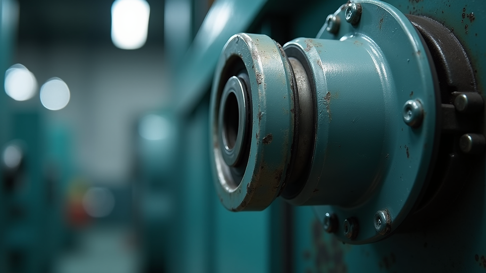 Close-up view of a universal load cell mounted on industrial machinery