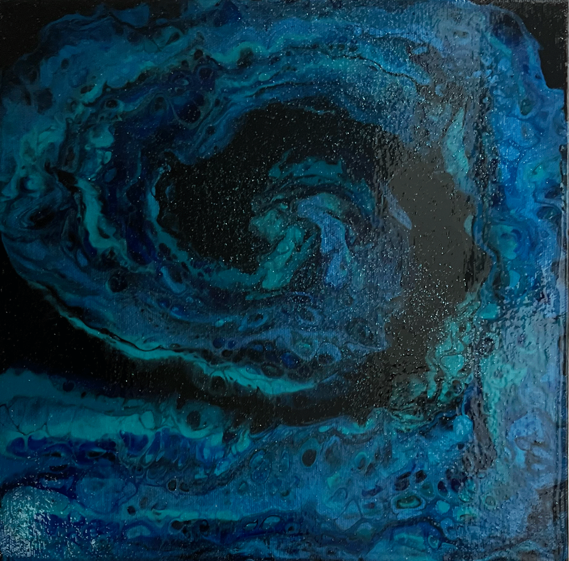 unusual art; Abstract art; acrylic pour art; paint in the flow; Channelled art by Andrea; paintingsofthe ocean; art of the ocean; surf art; surfer art; graffiti art; black ocean wave; black ocean painting; how to paint the ocean; how to paint the water