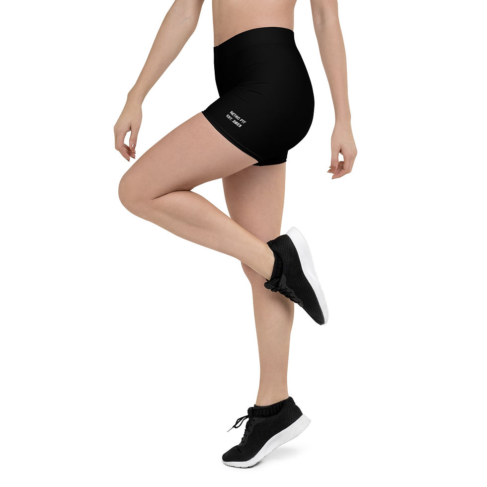 Thumbnail: Black biker shorts with "RETRO FIT EST 2023" text on the left leg.