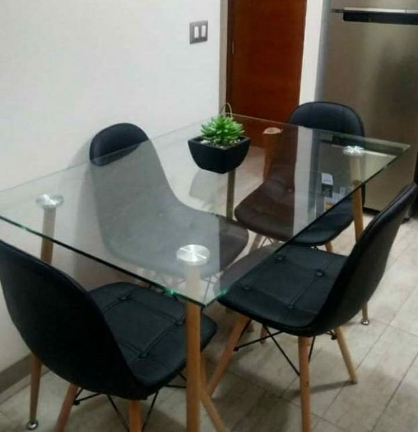 Miniatura: Comedor № 67 Silla Buckle   + Mesa Vidrio Rectangular /Ovalada 120x80cm