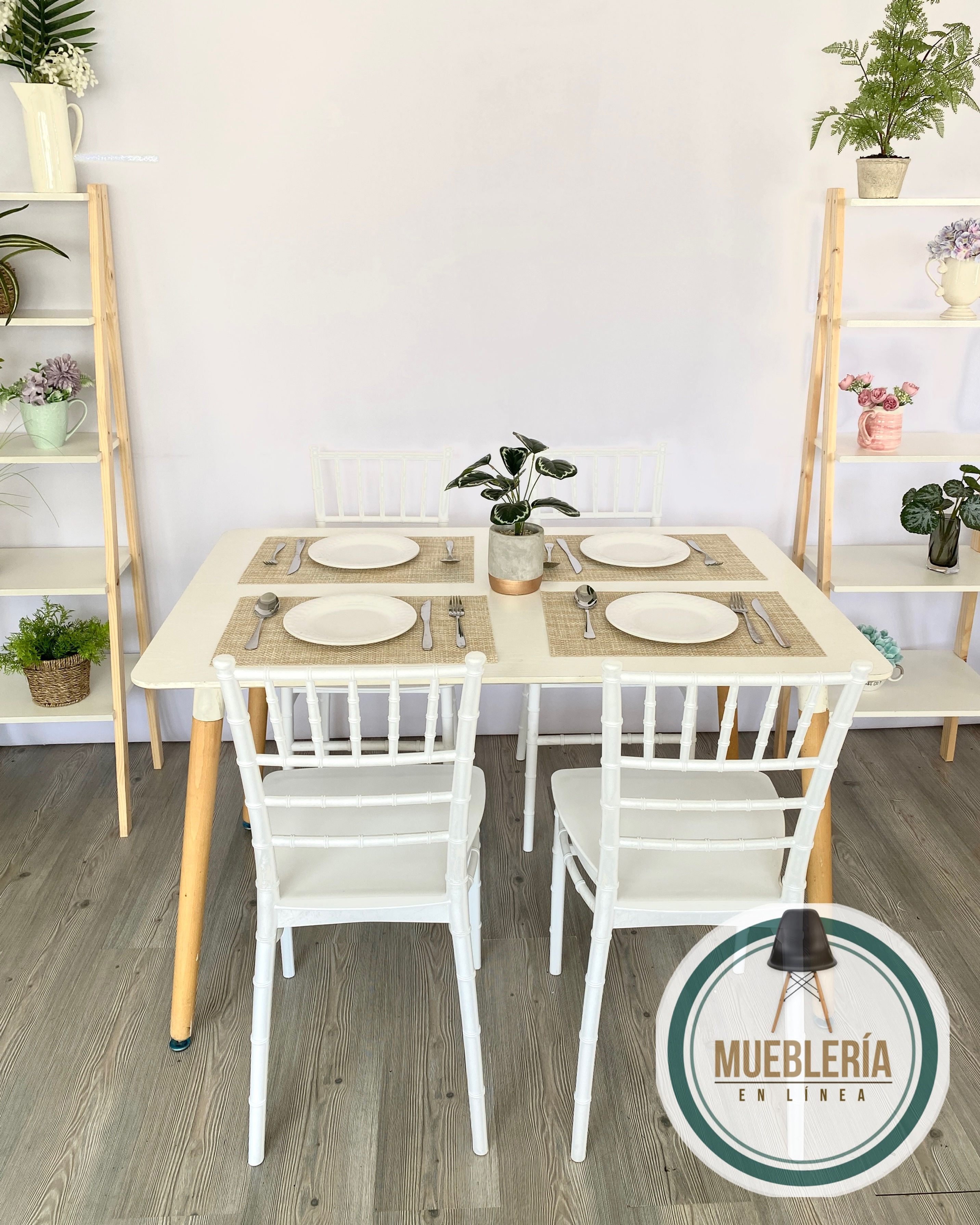 Comedor № 136 Silla Chiavary   +  Mesa Rectangular Madera 120*80/130*80cm