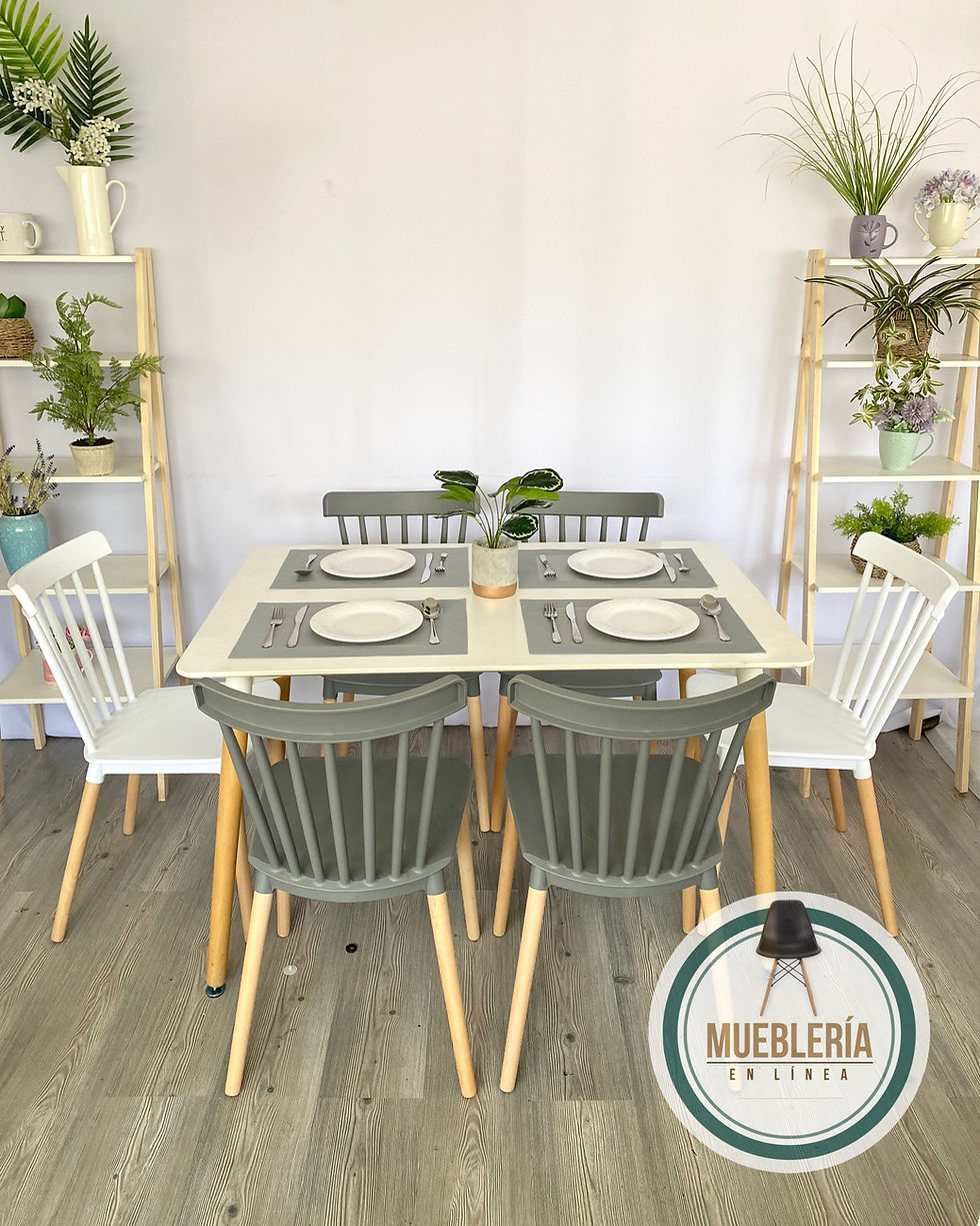 Miniatura: Comedor № 106 Silla Windsor  +  Mesa Rectangular Madera 120*80/130*80cm