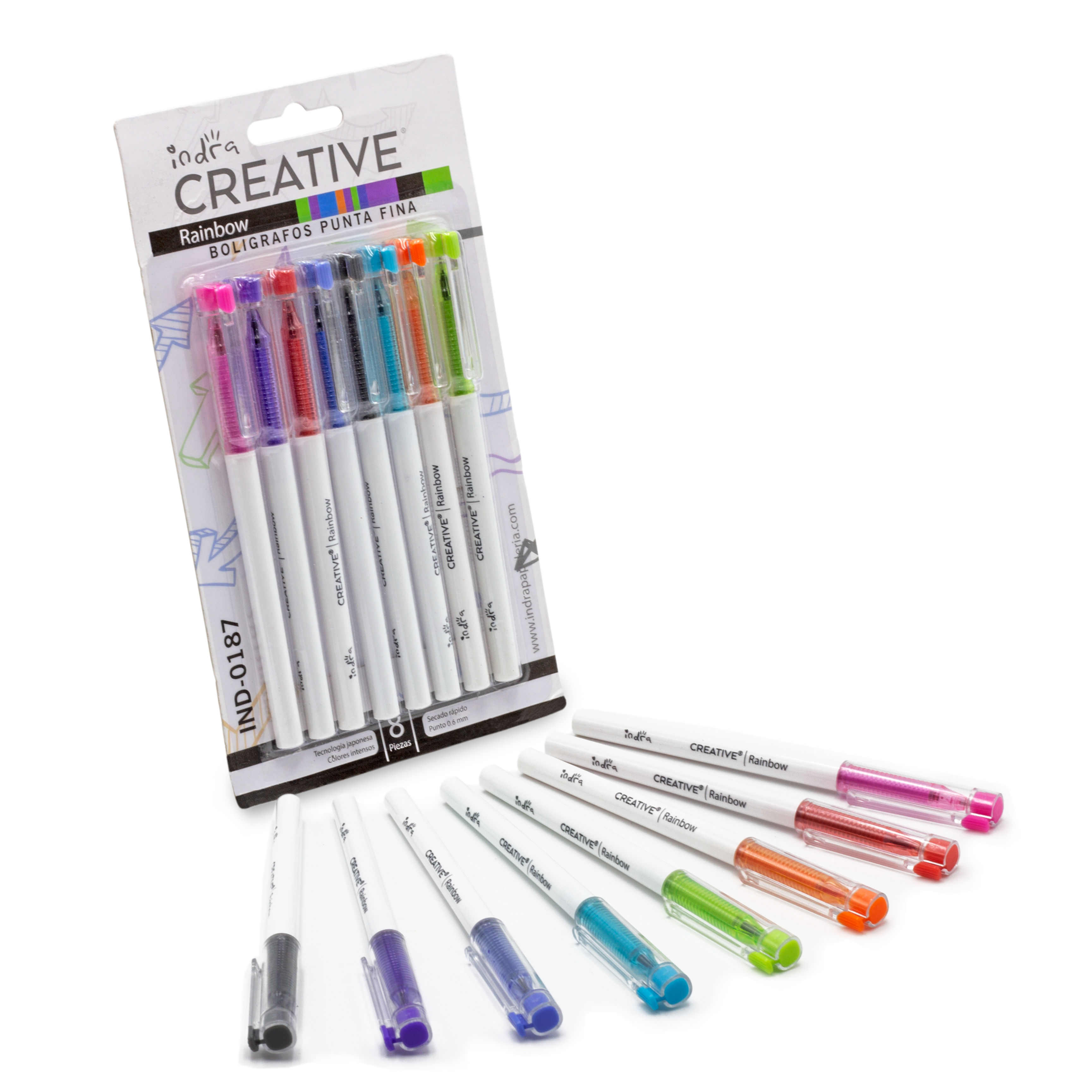 set 8 plumas de gel punta 0.6mm