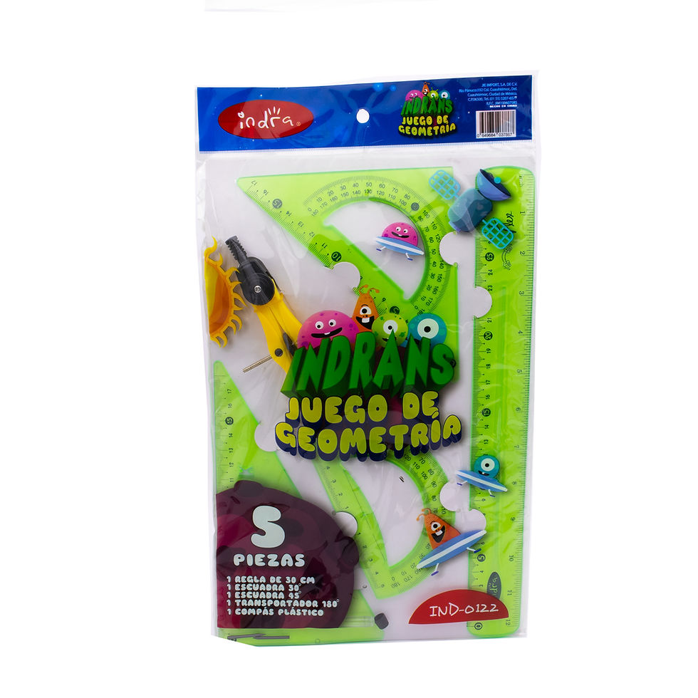 Miniatura: Juego de geometr�a super flex con comp�s pl�stico