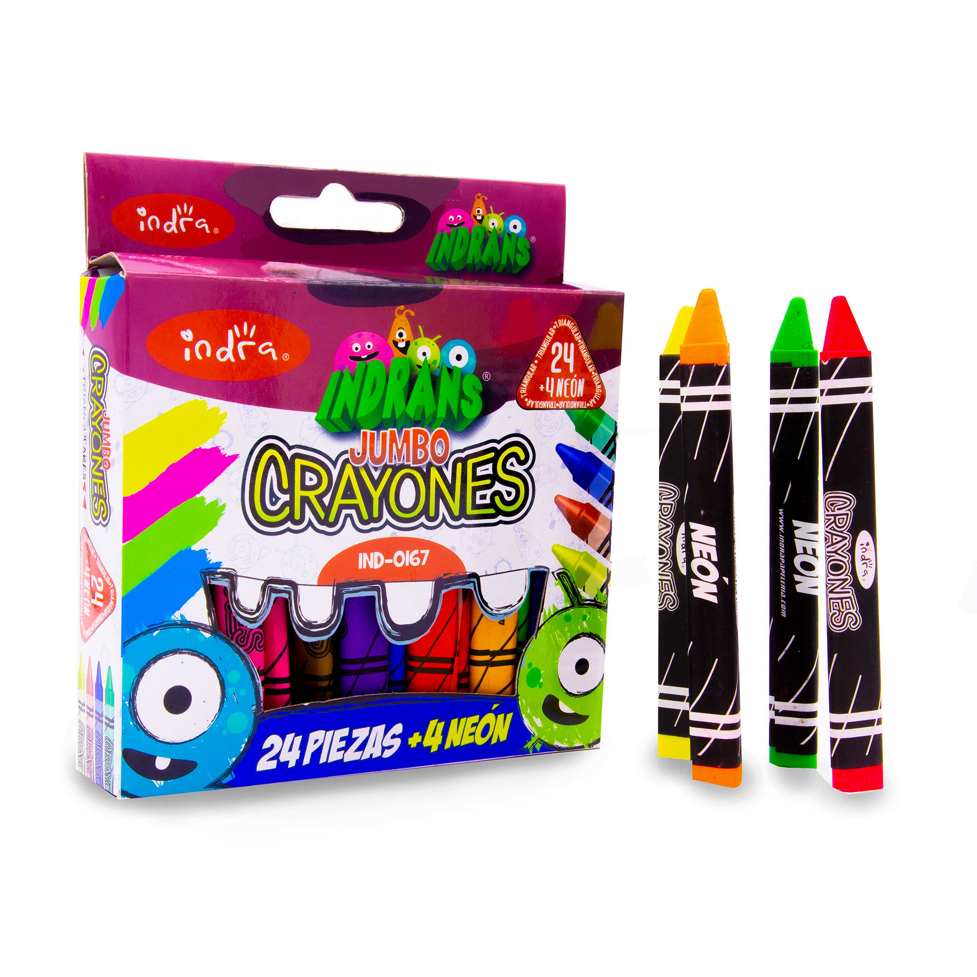 set de 24+4 crayón jumbo triangular