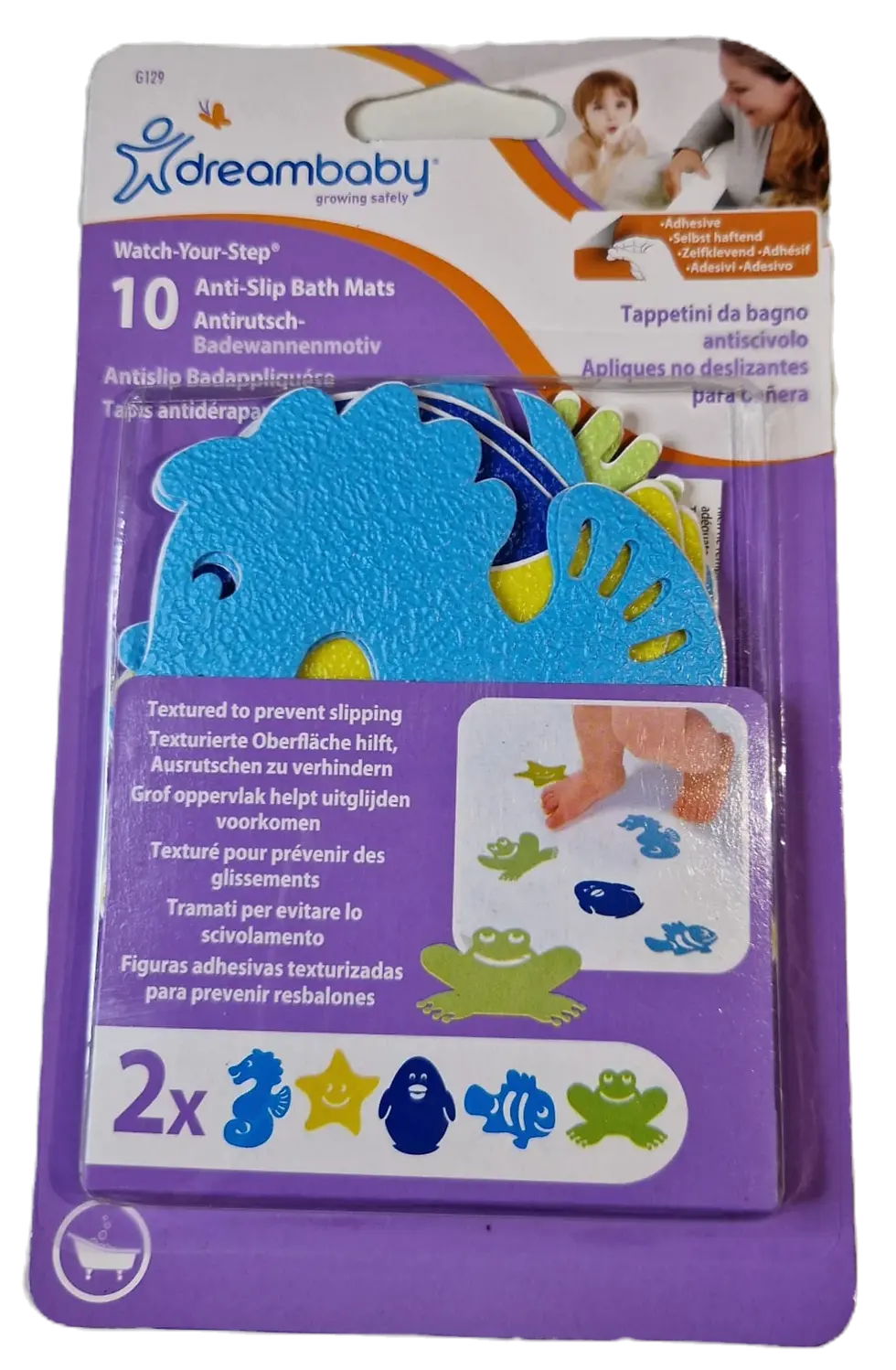 Anti slip adhesive bath mats