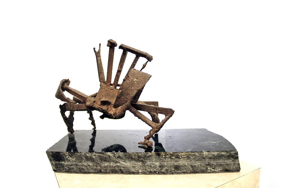 Thumbnail: Max K Elias sculpture: Running Crab on attached marble base
