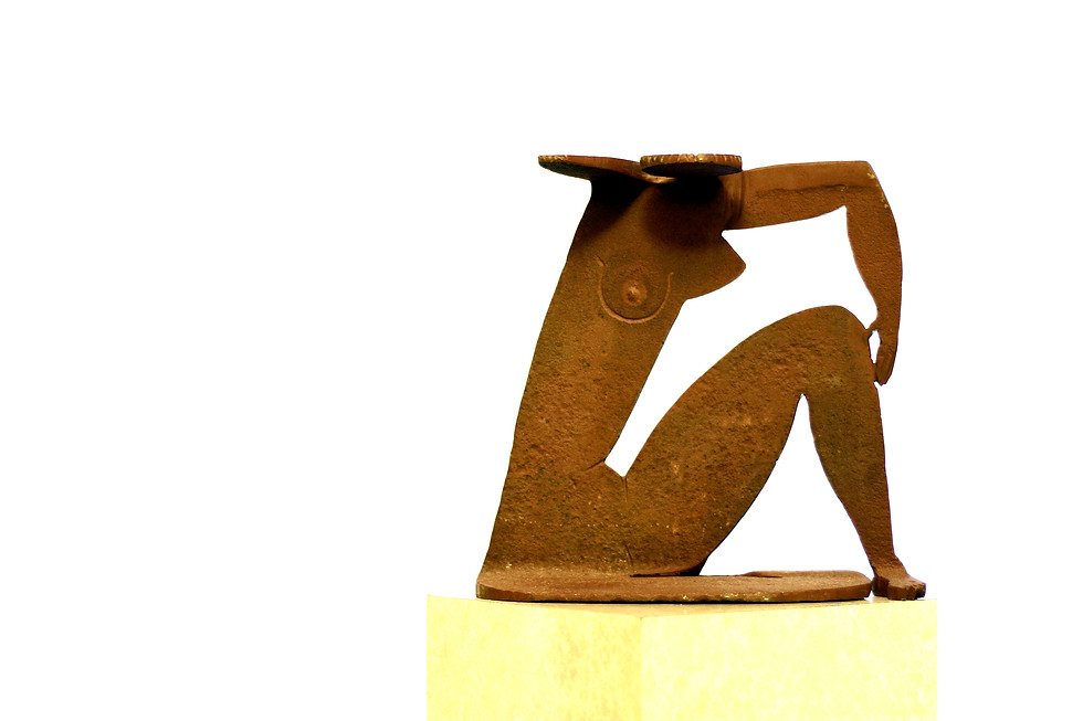 Thumbnail: Max K Elias sculpture: Female I-beam Nude with Flat Pony Tail