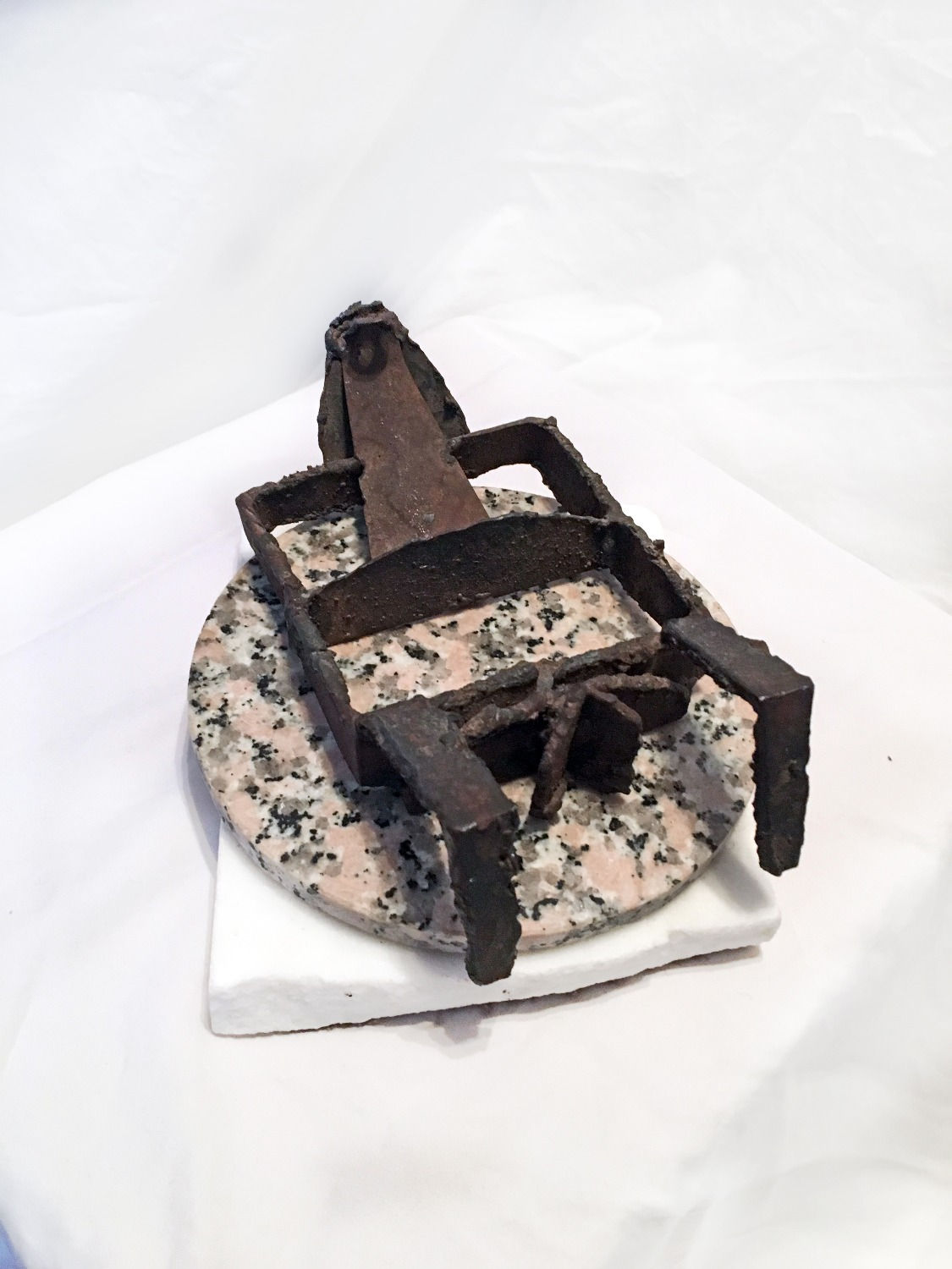 Max K Elias sculpture: Woman in Bathtub (aka Woman in Spa) on marble base