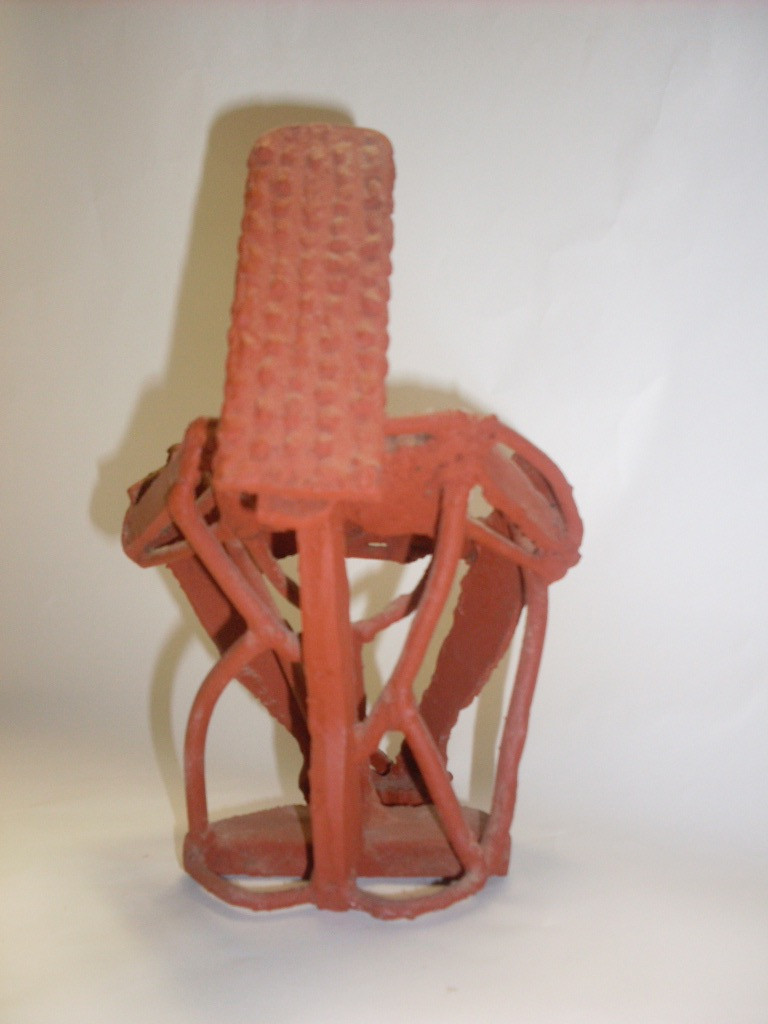 Thumbnail: Max K Elias sculpture: Seated Red Wire Nude