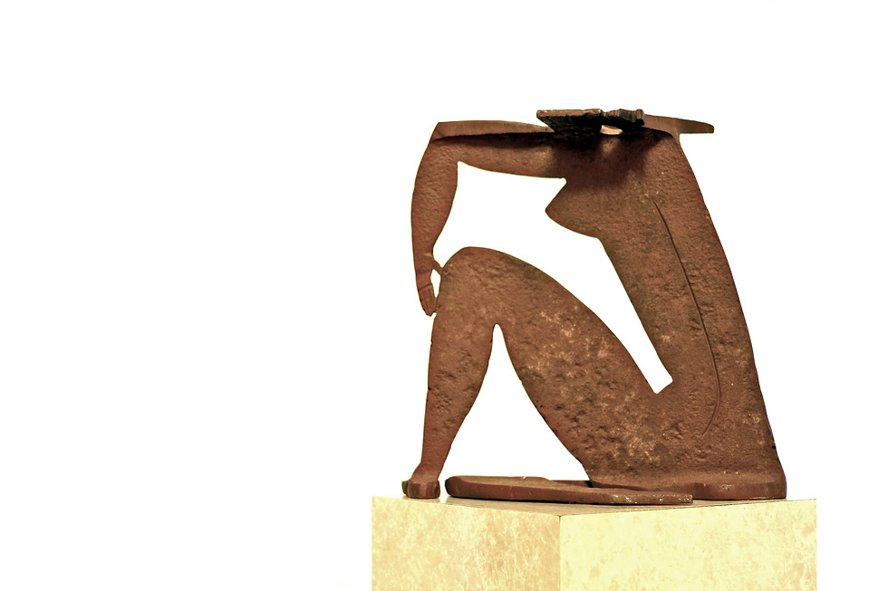 Thumbnail: Max K Elias sculpture: Female I-beam Nude with Flat Pony Tail