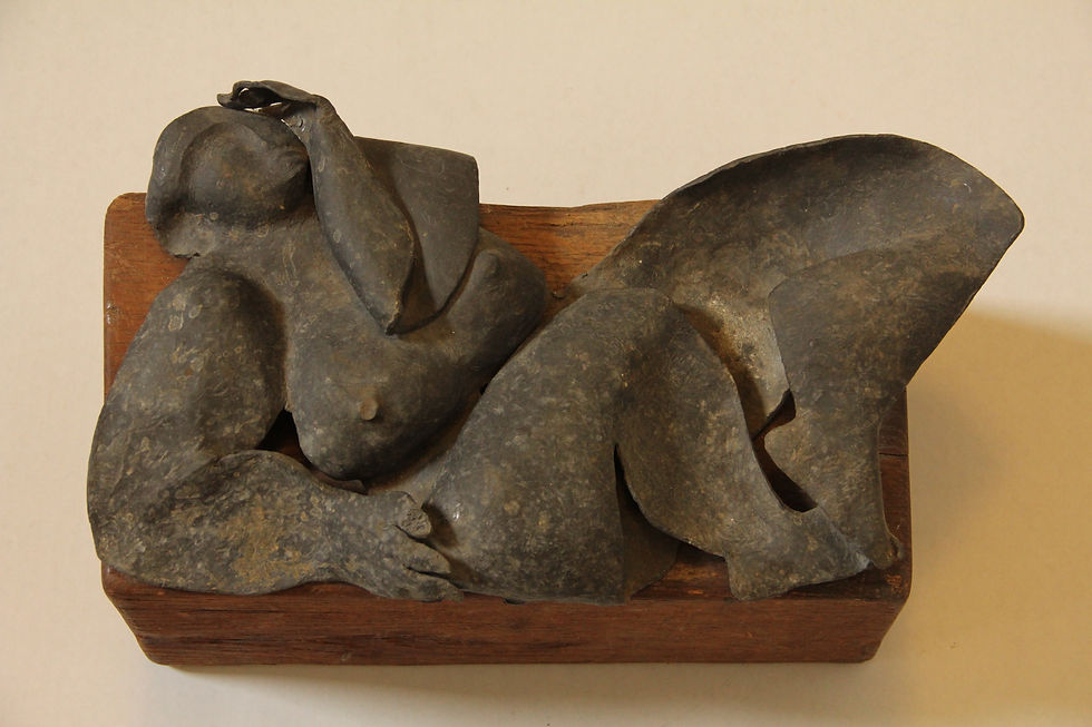 Thumbnail: Maxim M Elias sculpture: Nymph (in beaten lead)