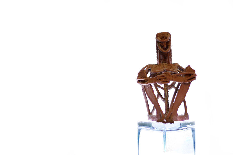 Thumbnail: Max K Elias sculpture: Seated Red Wire Nude