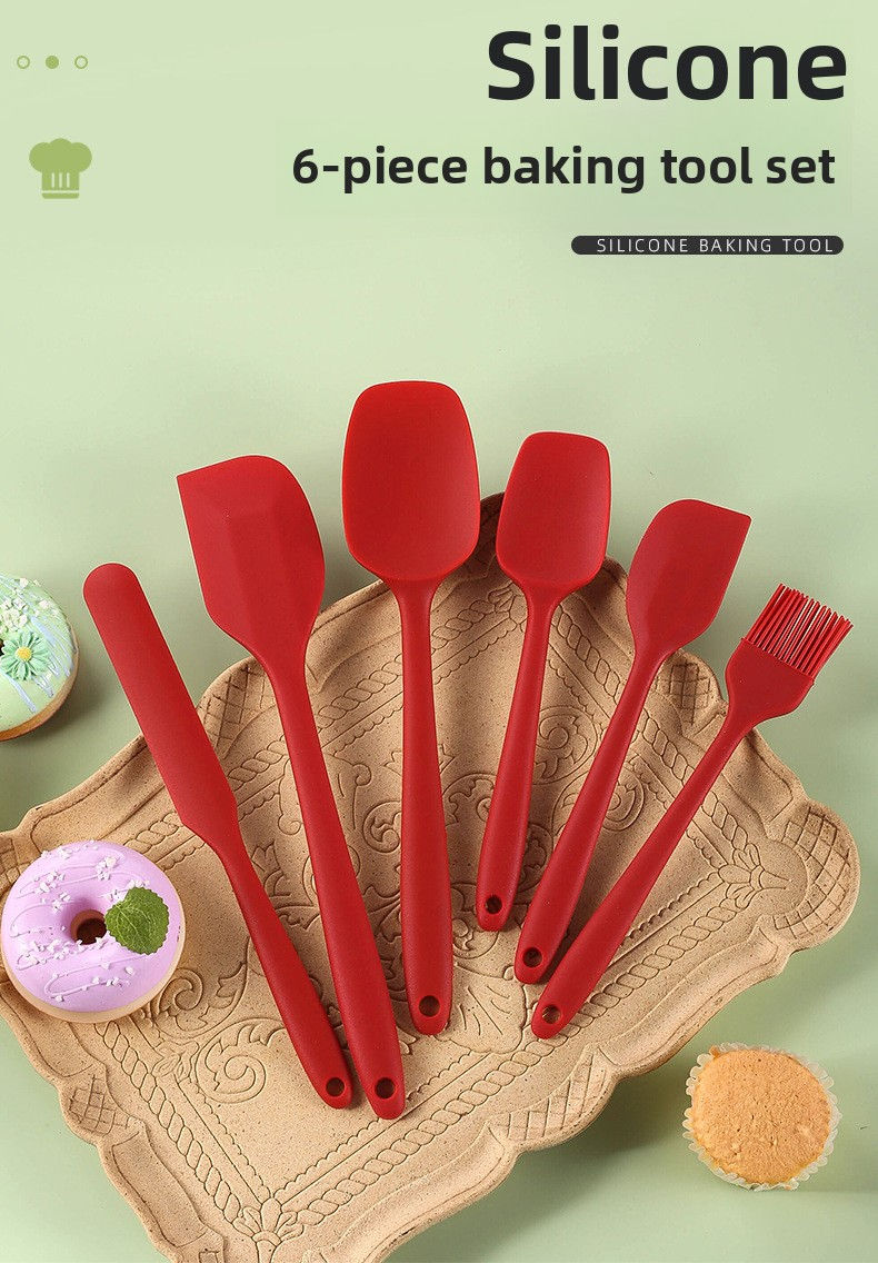 Thumbnail: High-Temperature Resistant Silicone Spatula Set of 6 Food Grade Kitchen Utensil 