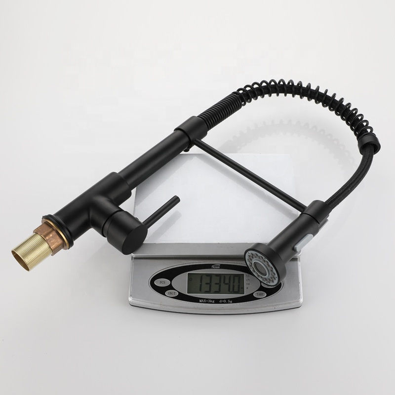 Thumbnail: Contemporary Spring Pull Down Spray 304 Stainless Steel Kitchen Faucet for Hotel