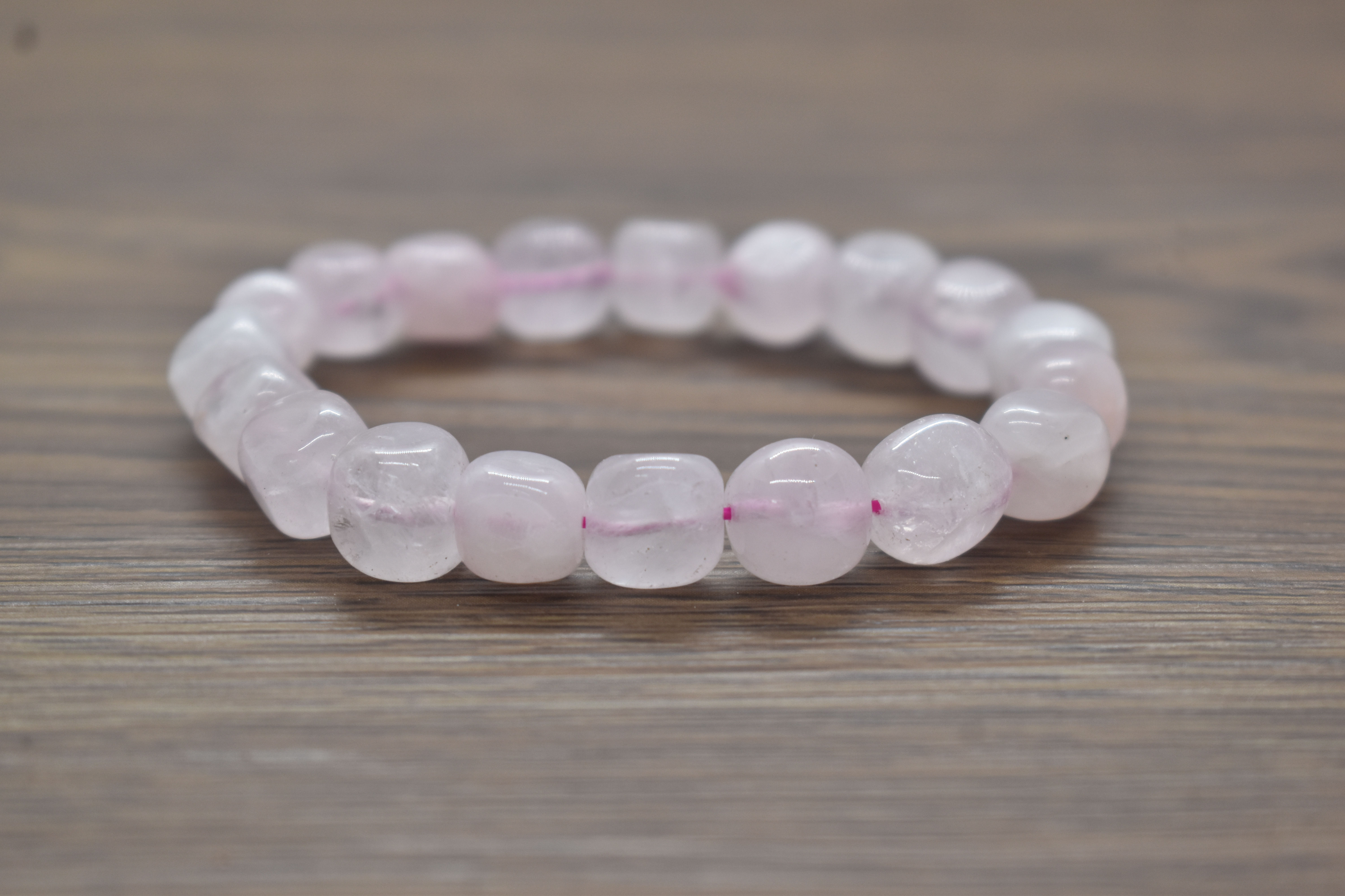 Pink Quartz Cube Shape Bracelet