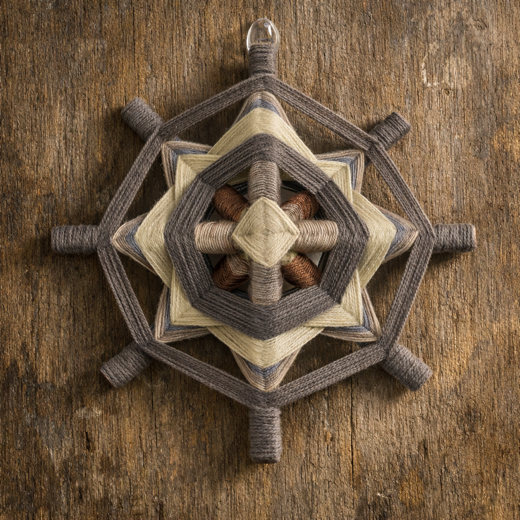 Mandala de Fios "Olho de Deus" - tamanho M