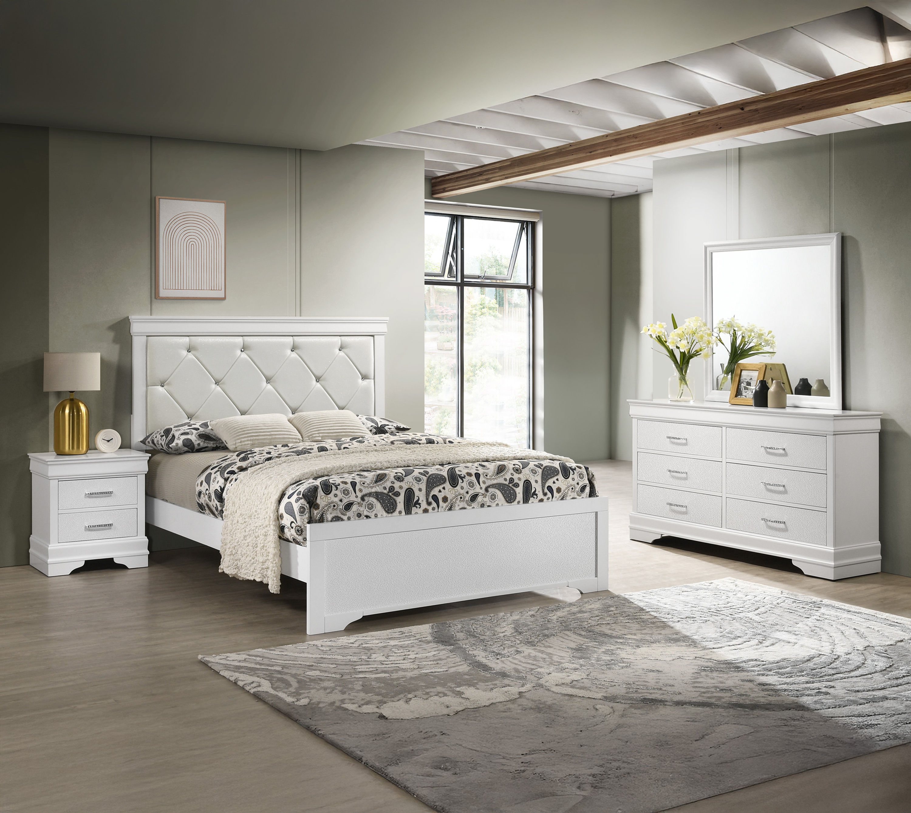 SETB6912 AMALIA BEDROOM GROUP - WHITE