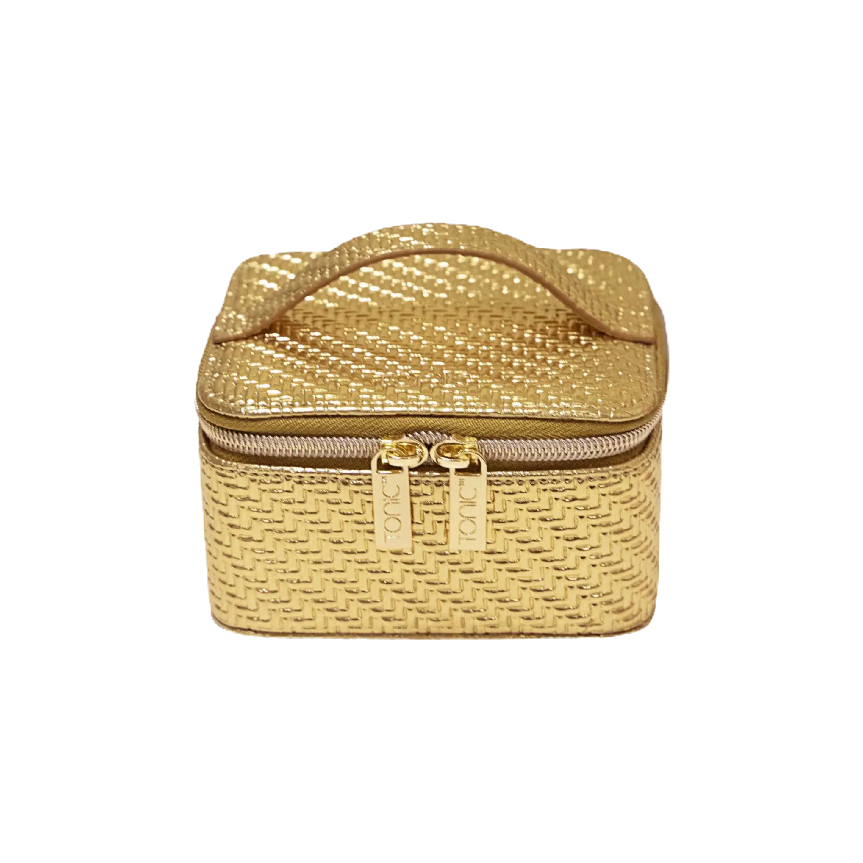 Joyero de viaje dorado