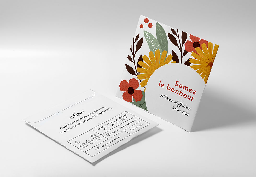 Sachets de graines personnalisés | Mariage