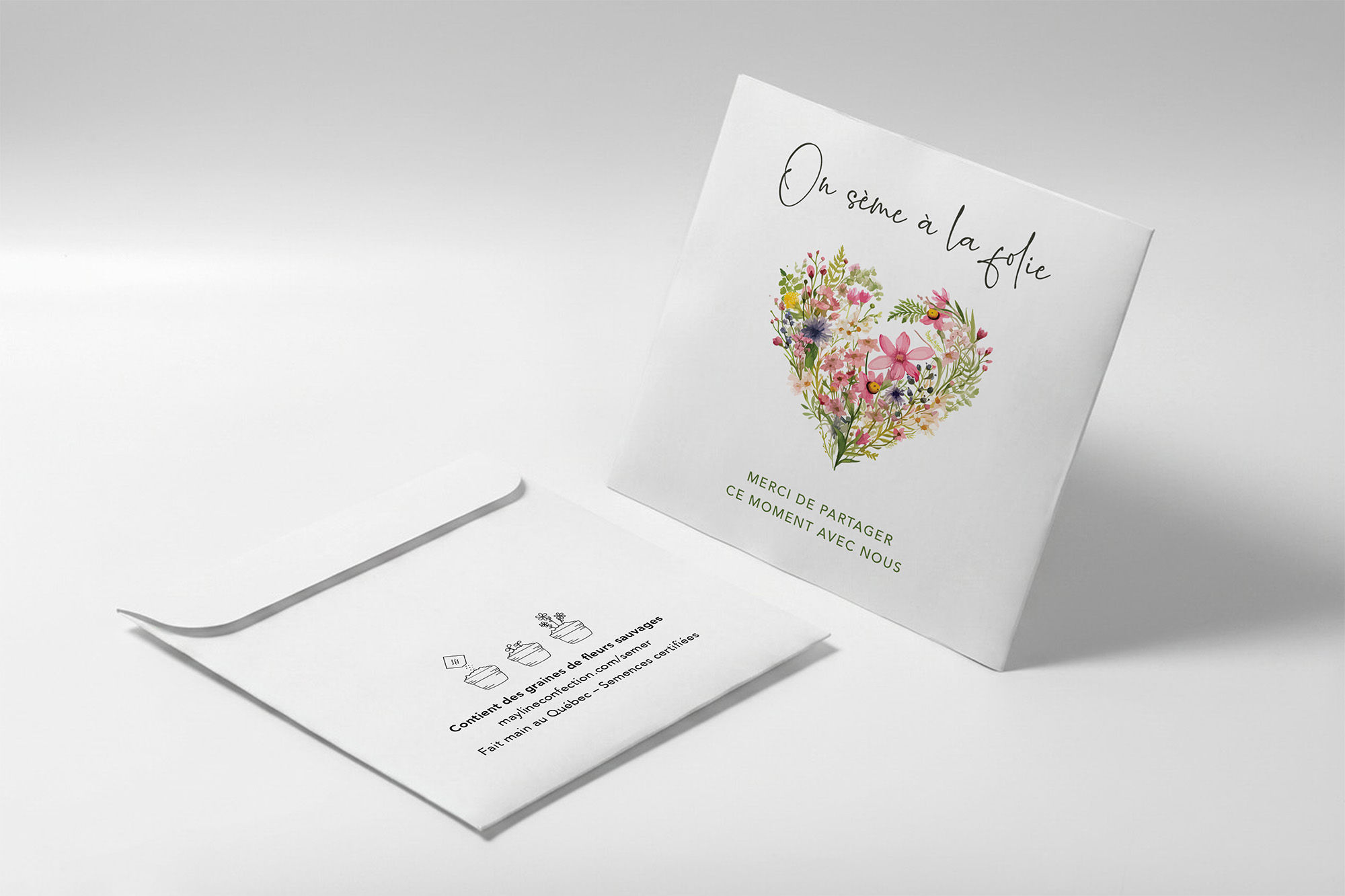 Fleurette – sachet de graines mariage à semer, fait main au Québec