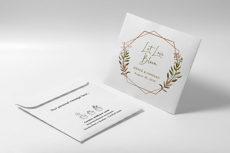 Prisme – personalized wedding seed packet to sow, handcrafted in Quebec