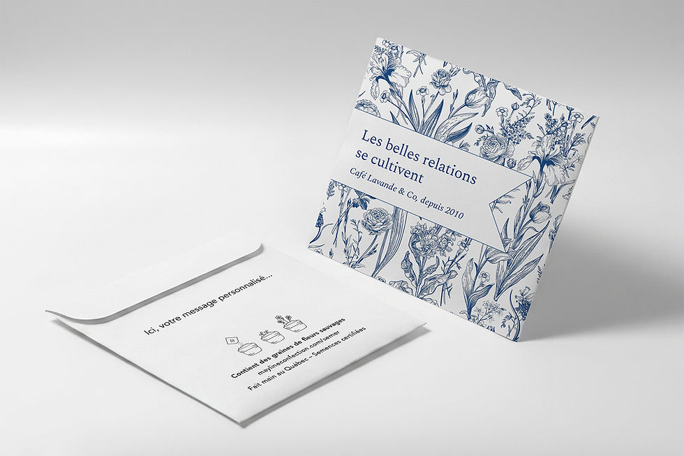 Indigo – sachet de graines entreprise personnalisé à semer, fait main au Québec