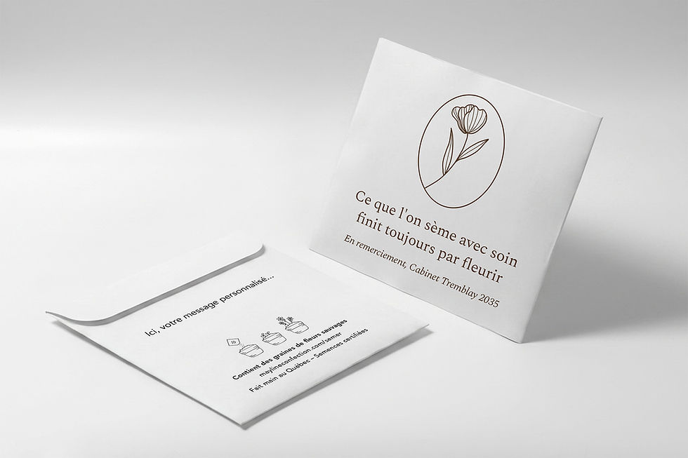 Médaillon – sachet de graines entreprise personnalisé à semer, fait main au Québec