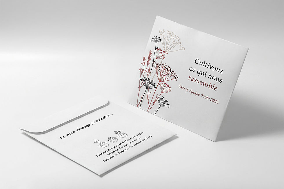 Herbier – sachet de graines entreprise personnalisé à semer, fait main au Québec