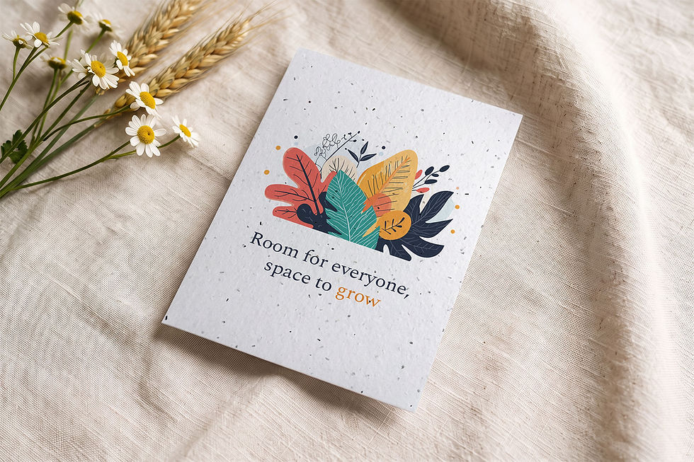 Corporate gift seed paper card Canopée with colourful foliage