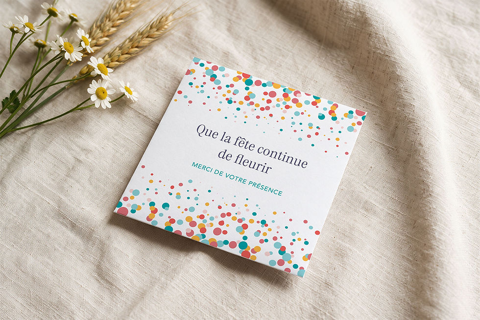 Sachet de graines cadeau d'invités Confettis aux confettis colorés, pour une fête d'enfant
