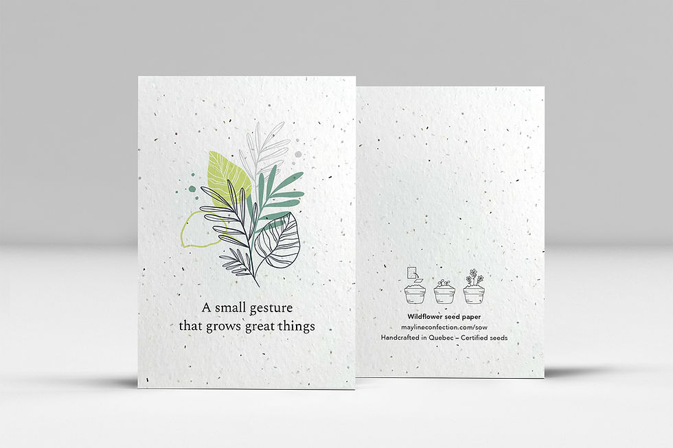 Tropical - business plantable card in seed paper, handcrafted in Quebec