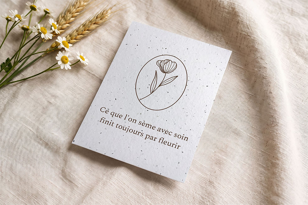 Carte à semer cadeau corporatif Médaillon à la tulipe en médaillon