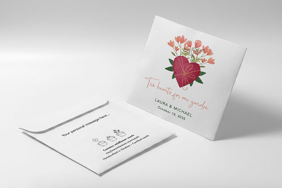 Coeur – personalized wedding seed packet to sow, handcrafted in Quebec