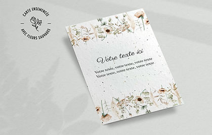 Carte en papier ensemencé | Motifs floraux séchés | Produit écologique et 100% canadien
