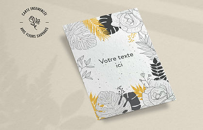 Carte de vœux ensemencée | Motif floral moderne | Produit 100% canadien écologique