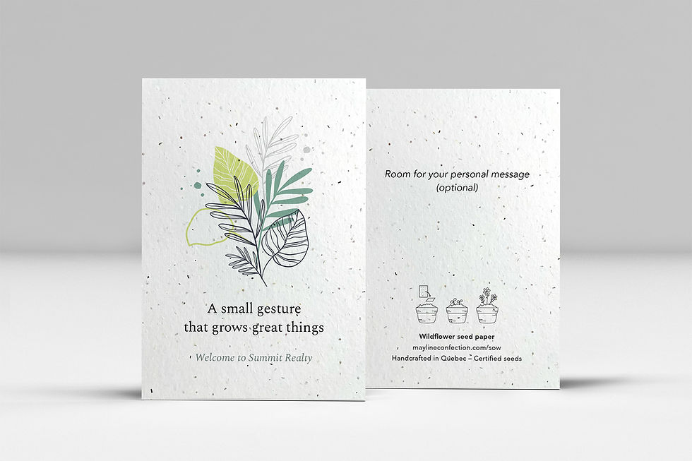 Tropical – business plantable card in seed paper, handcrafted in Quebec