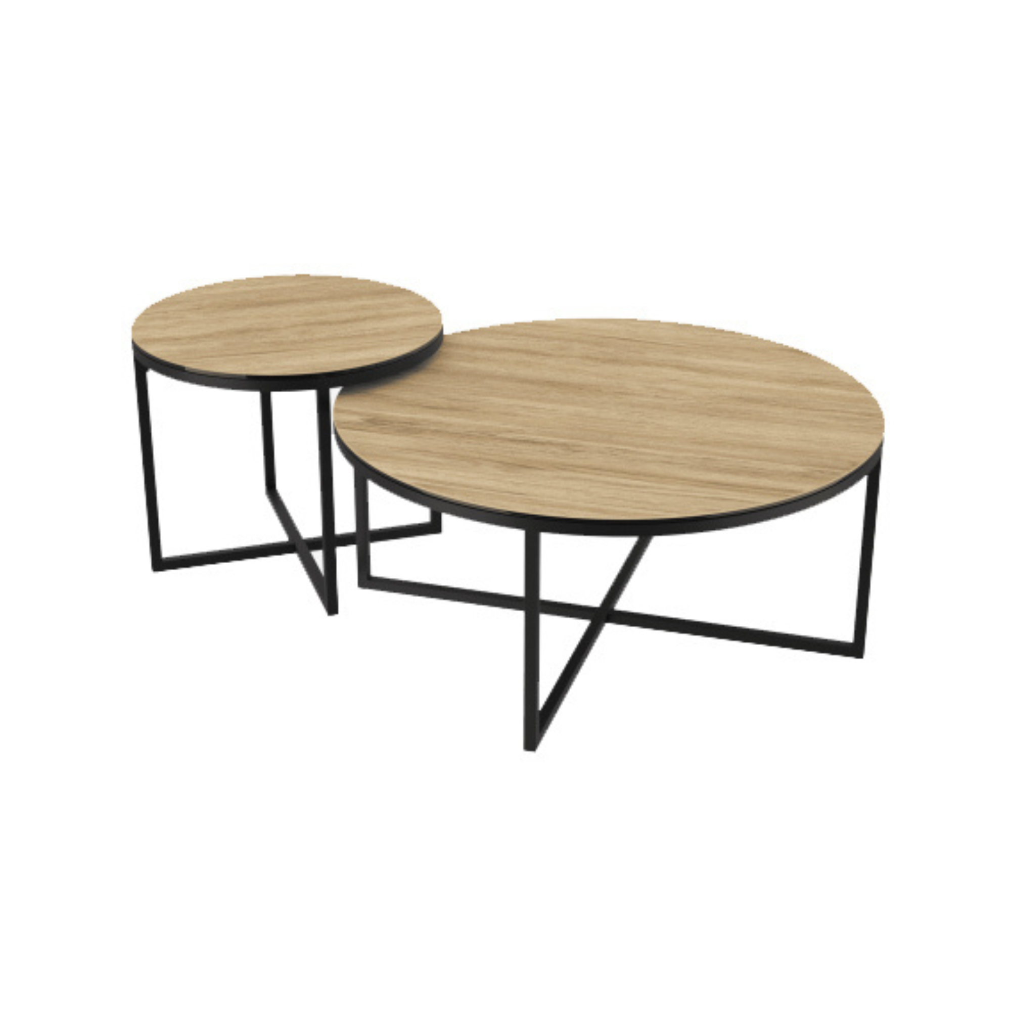 Modern Oak-Look Nesting Coffee Table Set