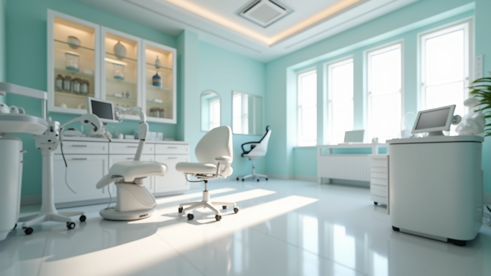 Eye-level view of a clean and modern skin treatment room