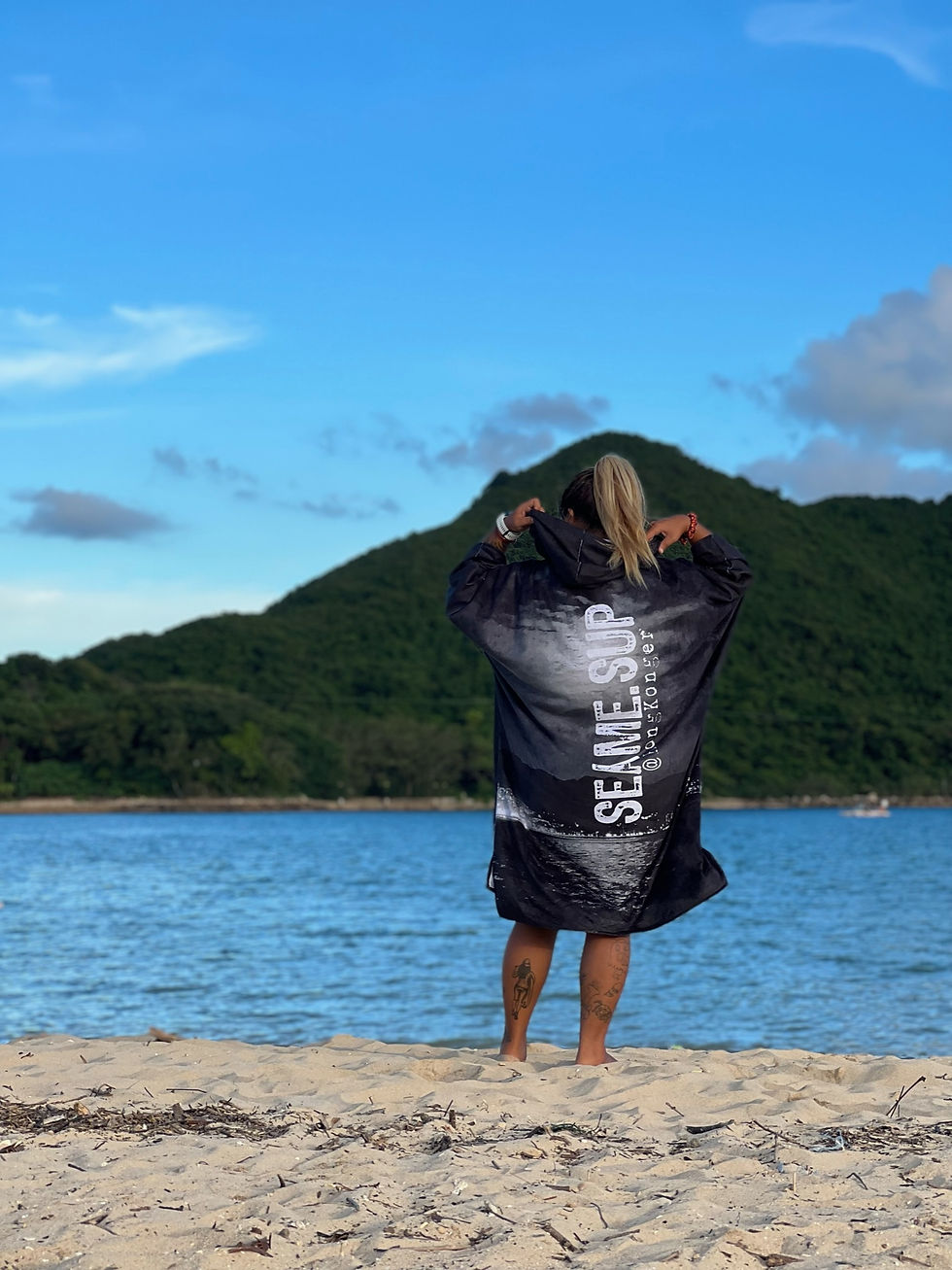 縮圖：毛巾衣-西貢碼頭（黑色）