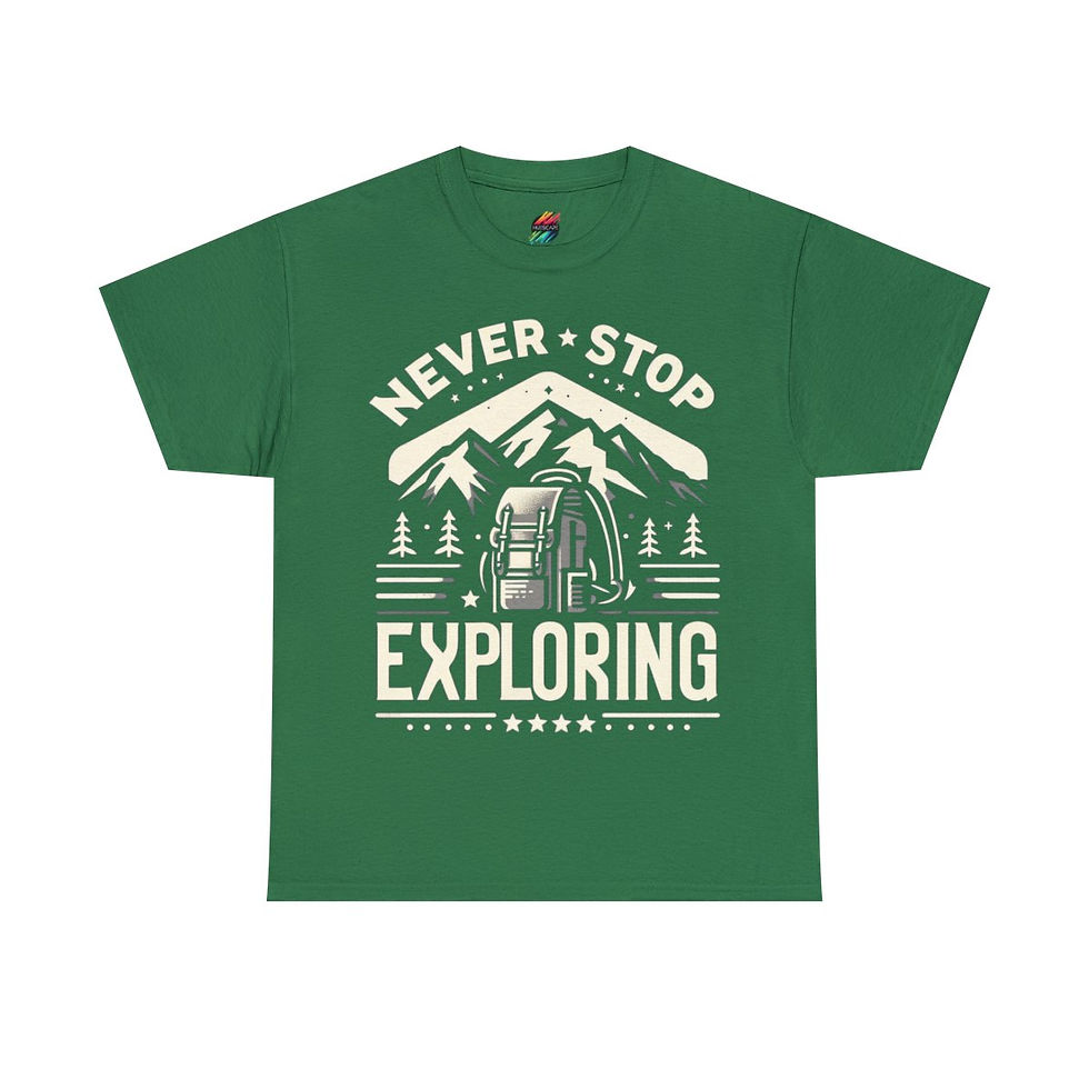 Thumbnail: Never Stop Exploring - Unisex Heavy Cotton Graphic Tee